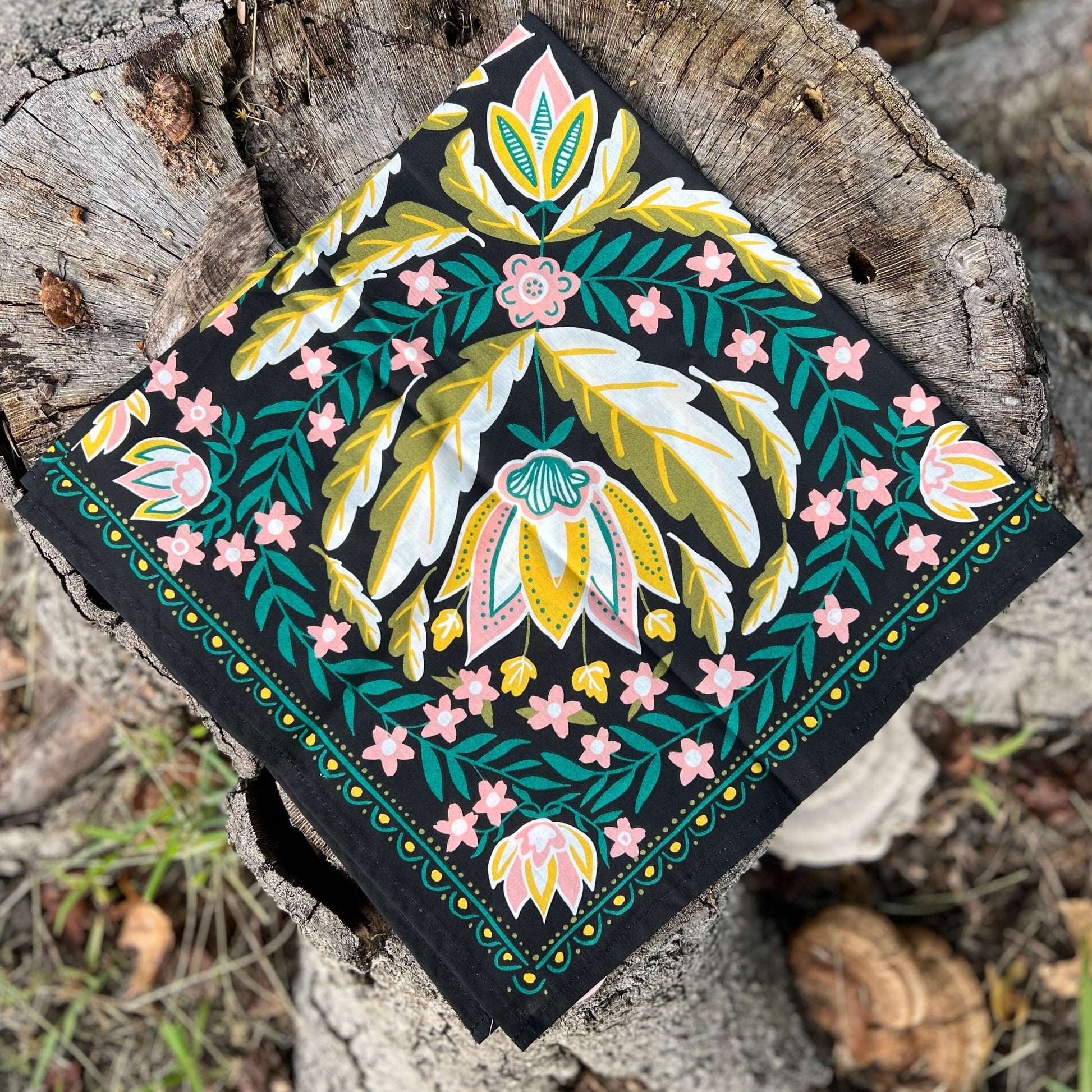 floral cotton bandana