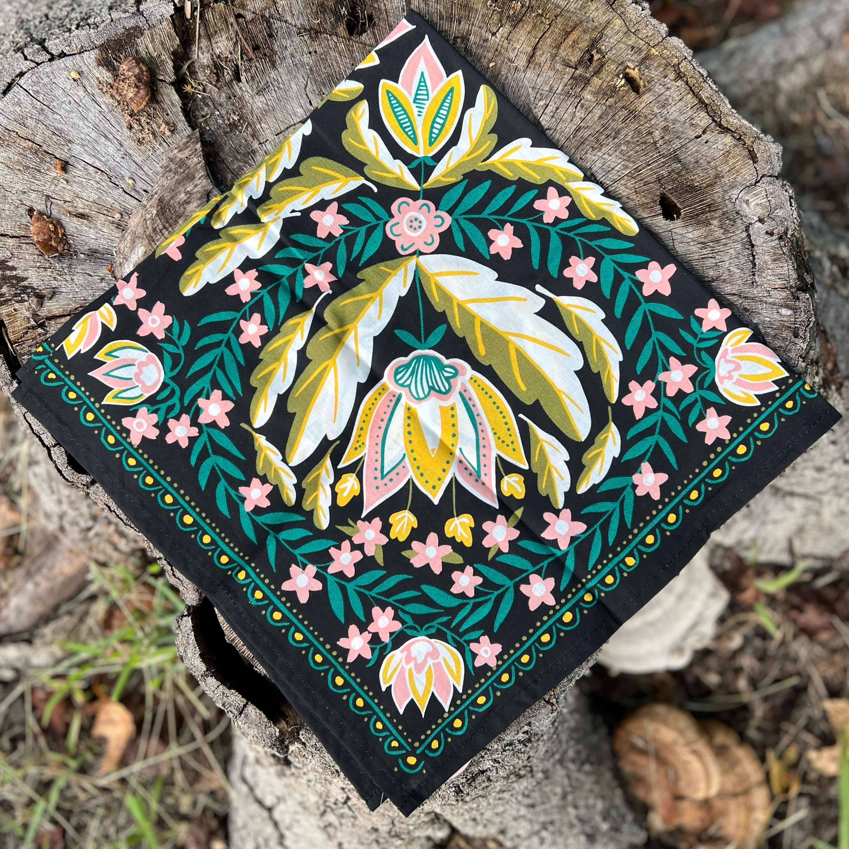 floral cotton bandana