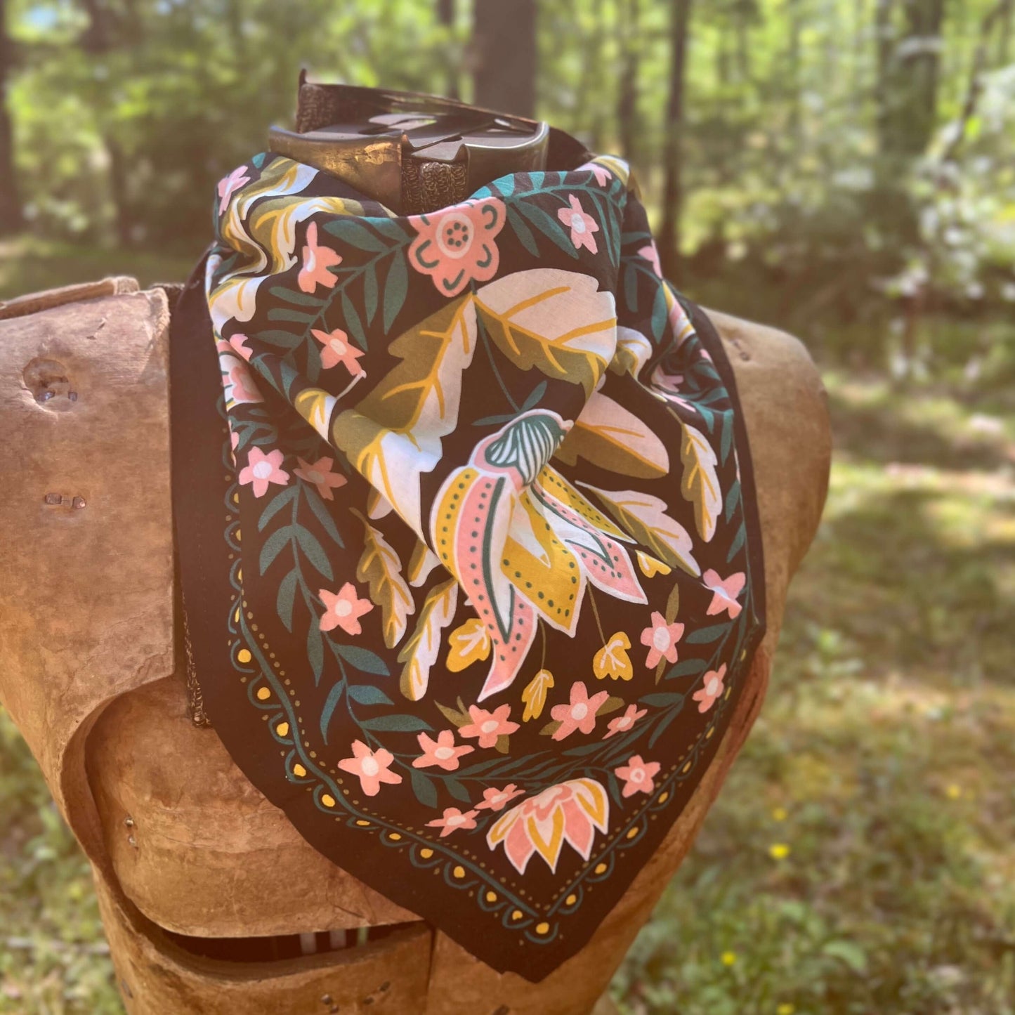 floral cotton bandana scarf