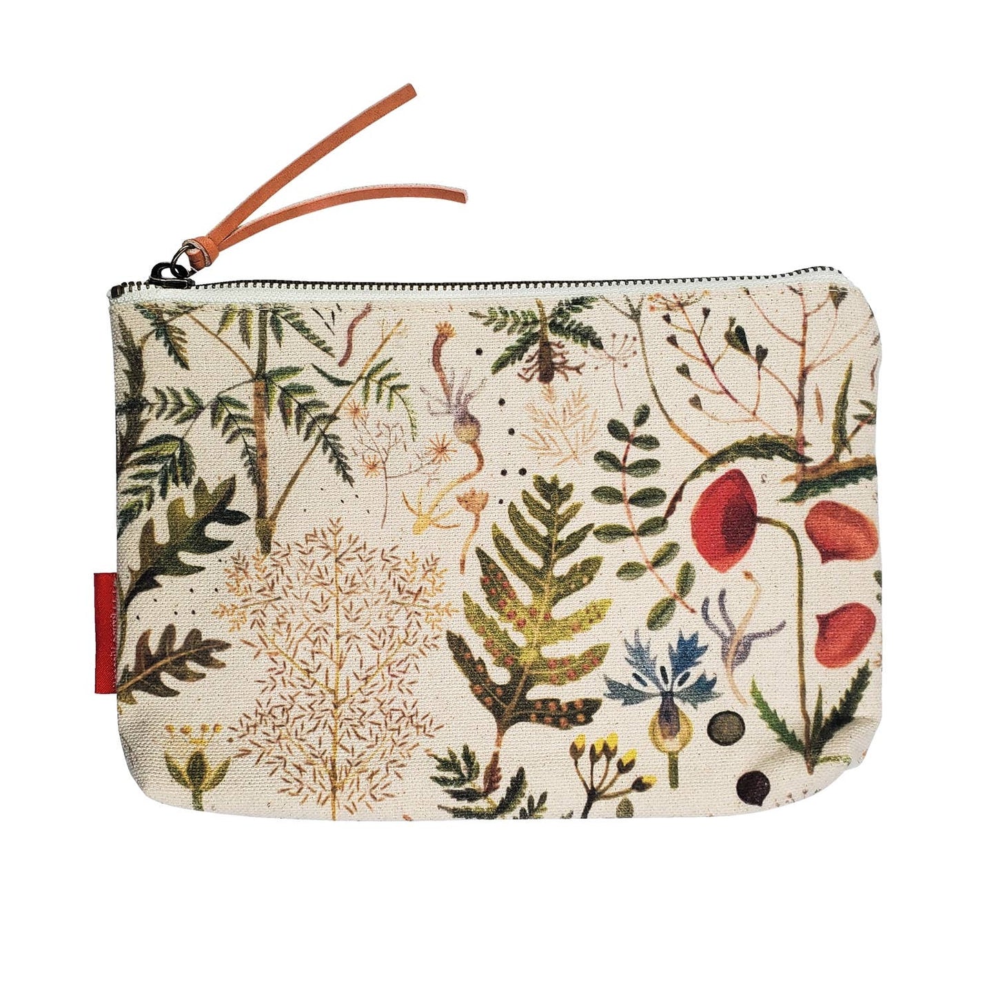 Small pouch with floral pattern on a white background