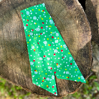 green Christmas print purse scarf