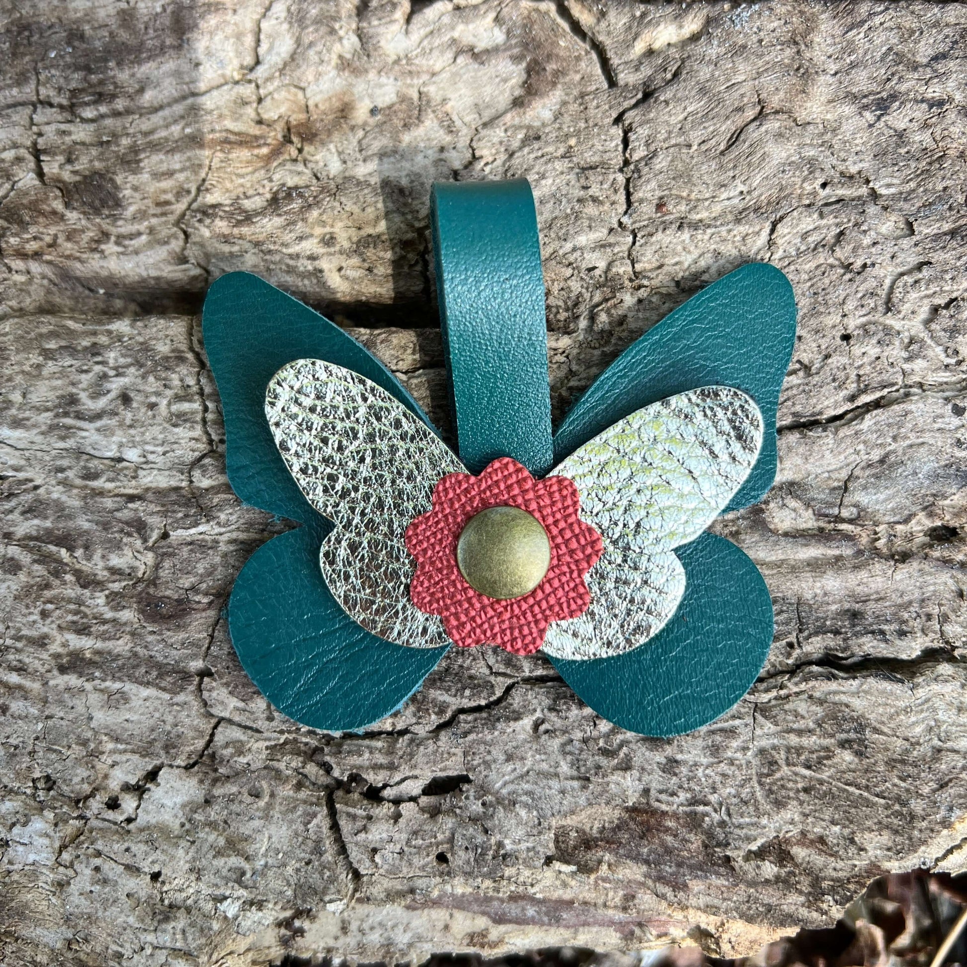 Christmas Butterfly Purse Charm - Snap on Bag Charm