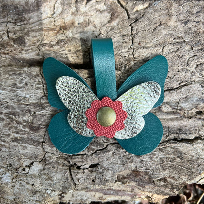 Christmas Butterfly Purse Charm - Snap on Bag Charm