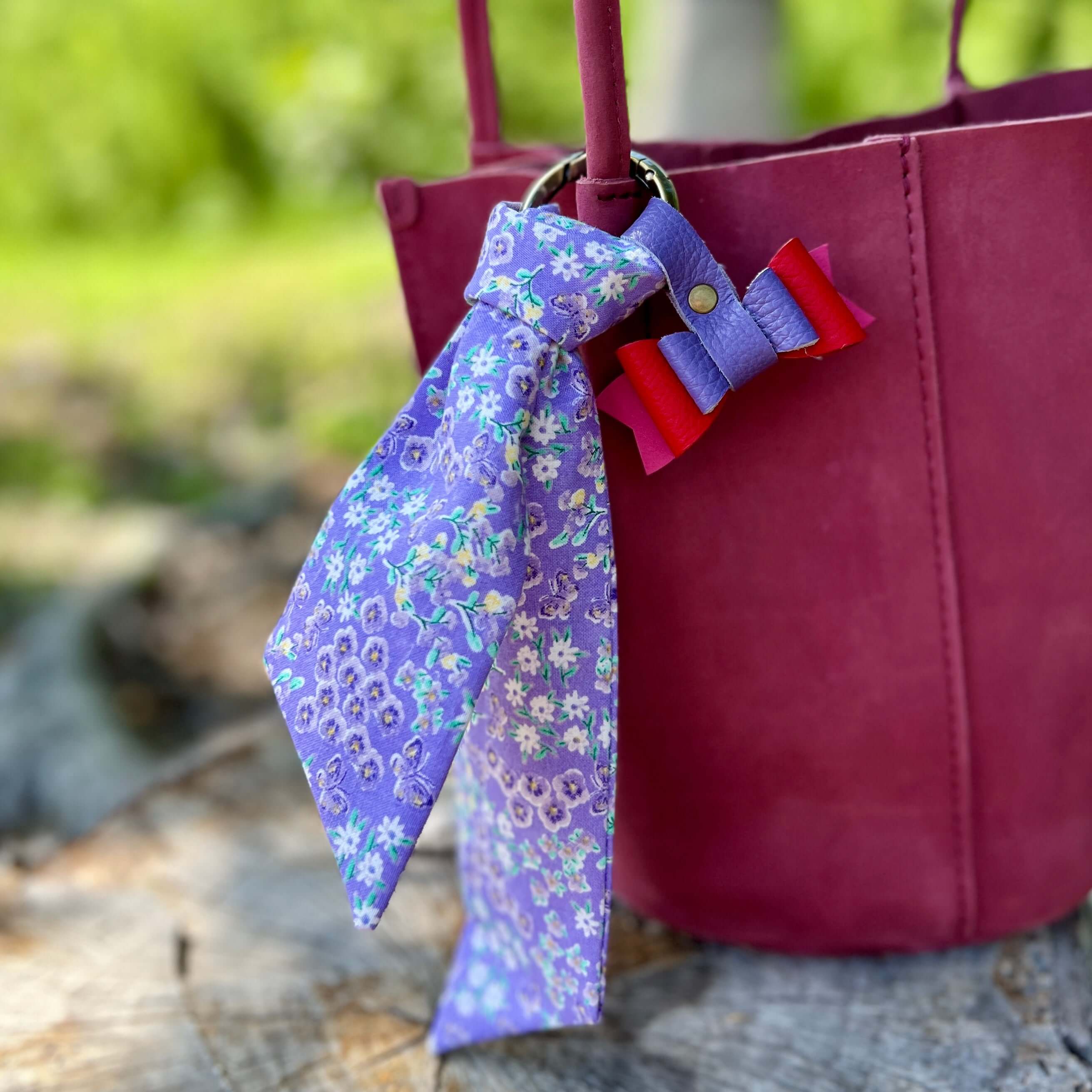 lavender floral purse scarf