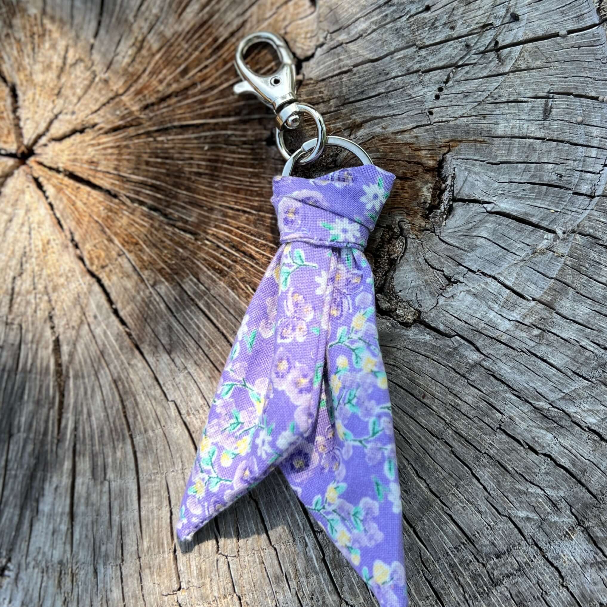 lavender mini scarf key chain
