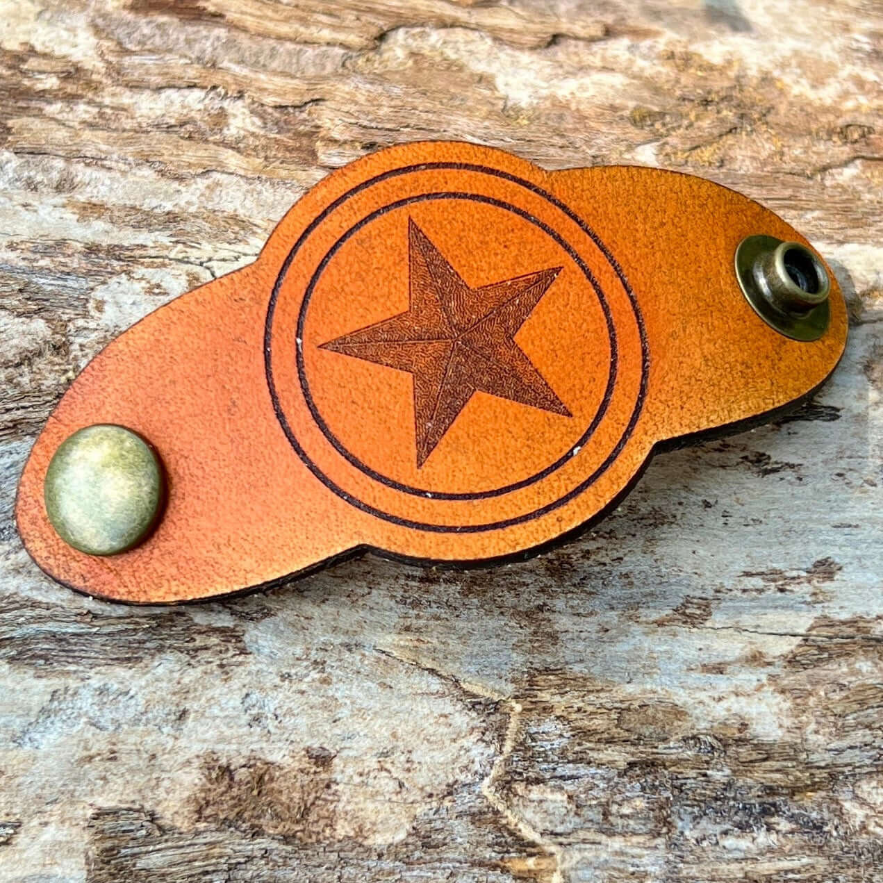 Bandana Slide - Antiqued Saddle Tan Leather - Lonestar