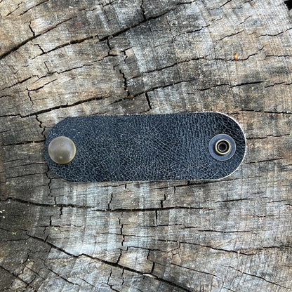 leather bandana slide in black