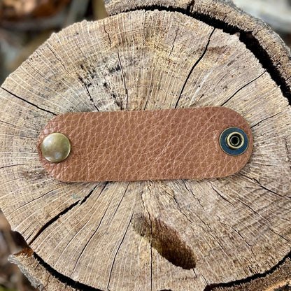 leather bandana slide in chestnut brown