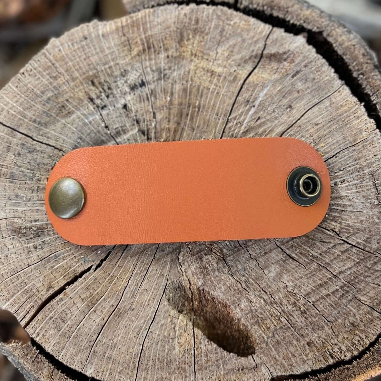leather bandana slide in deep orange
