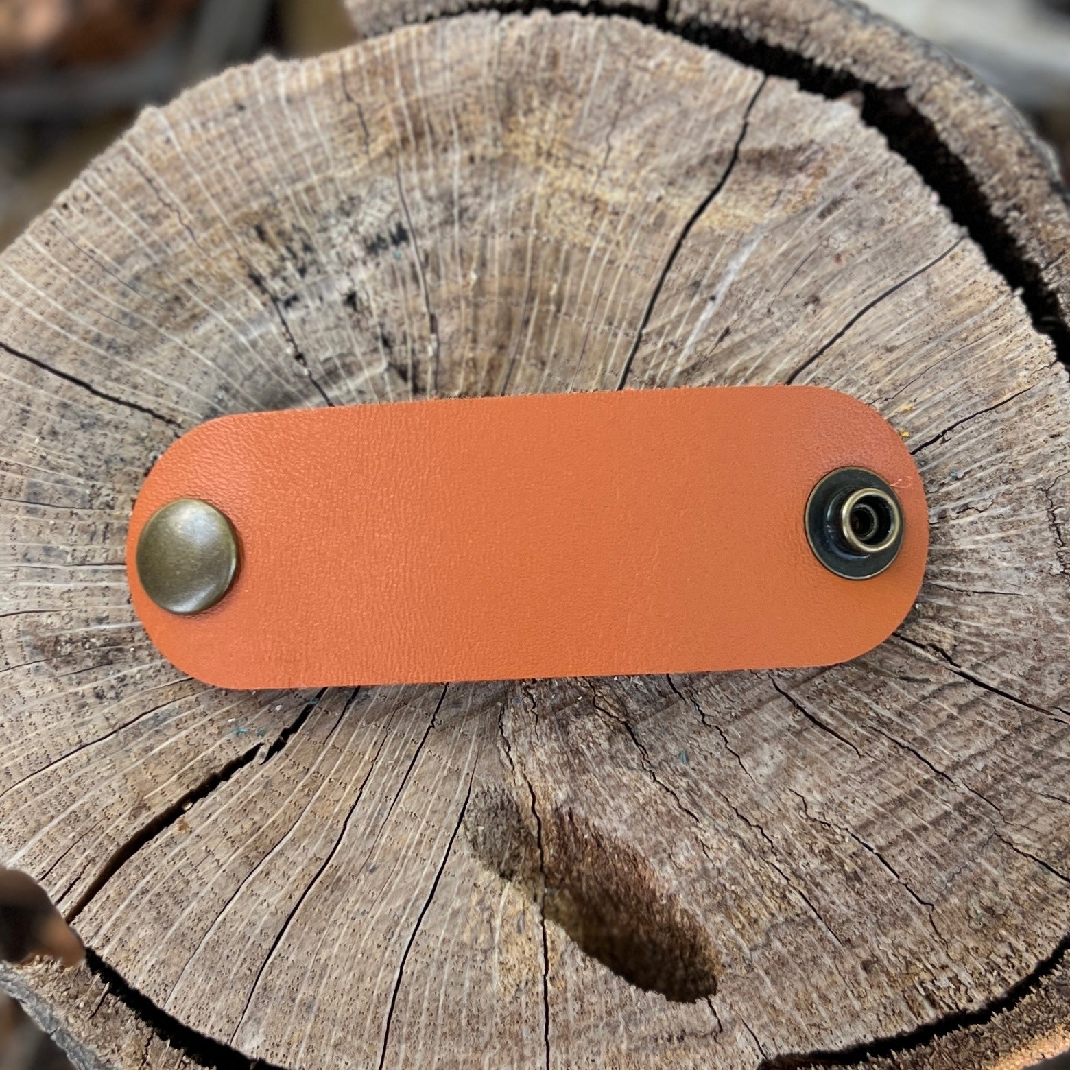 leather bandana slide in deep orange