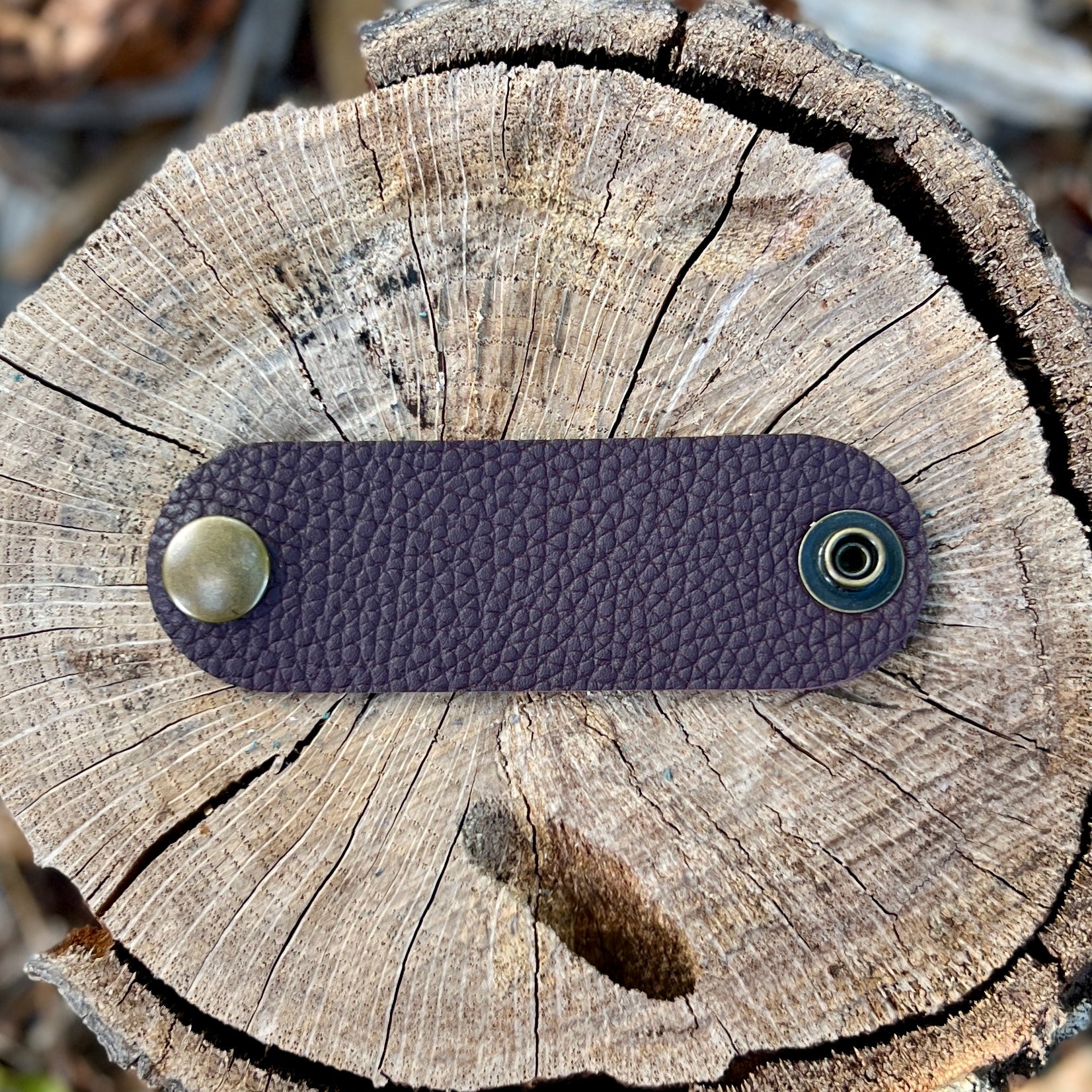 leather bandana slide in deep purple