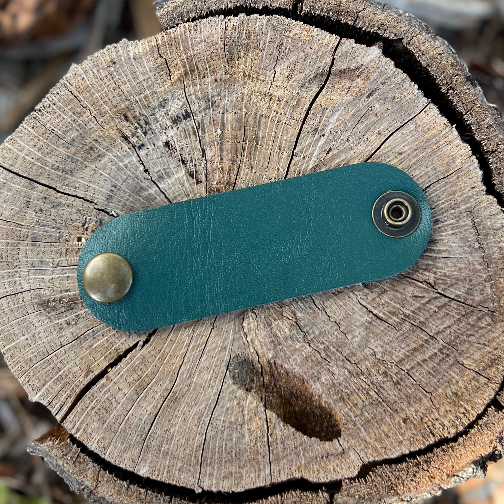 leather bandana slide in jade green