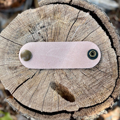 leather bandana slide in natural tan
