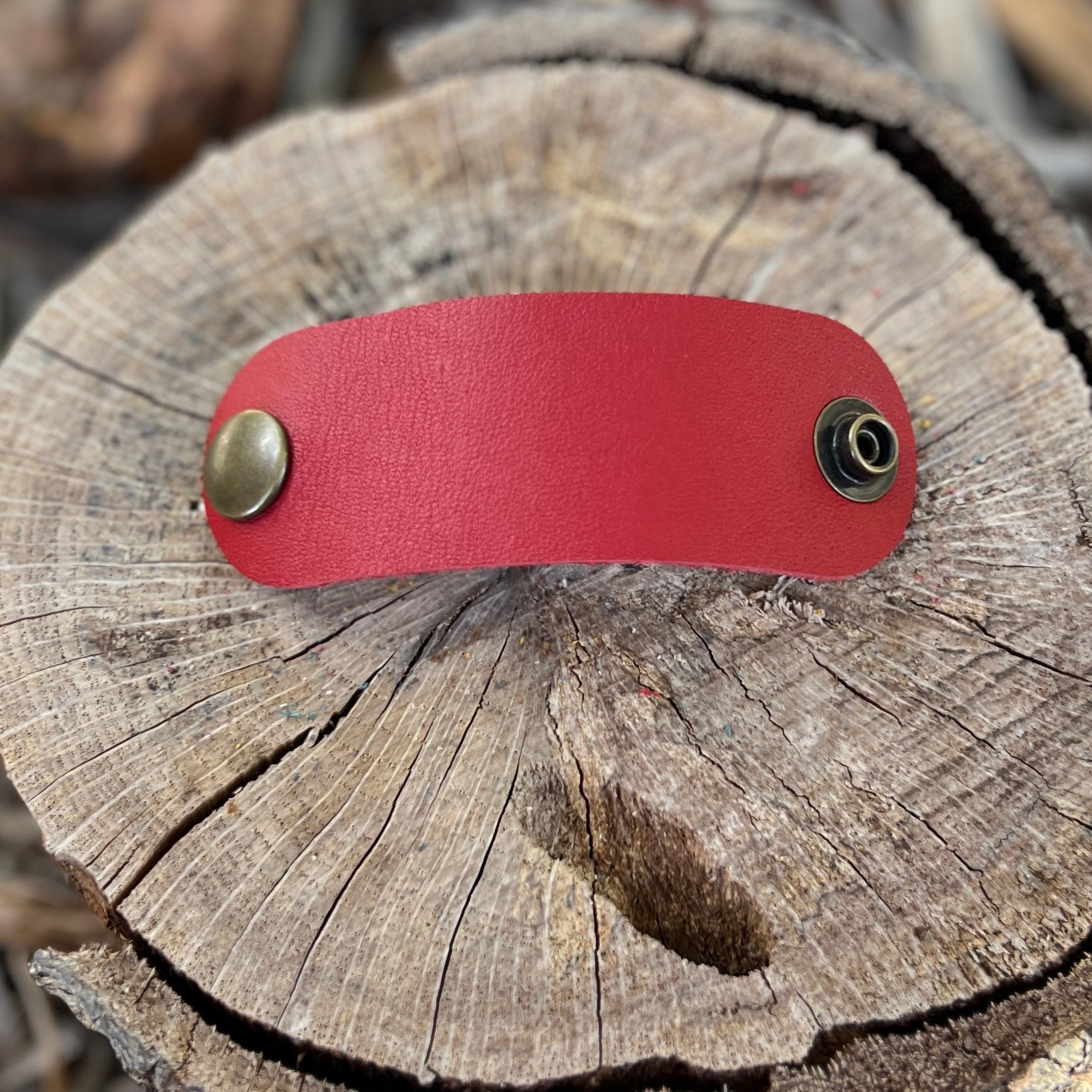 leather bandana slide in red