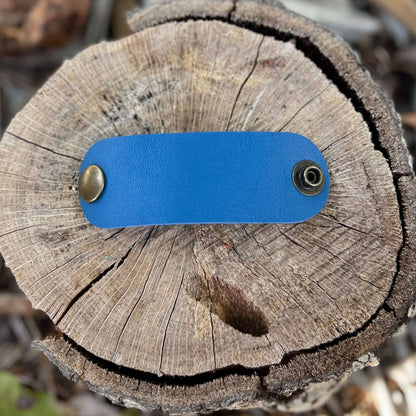 leather bandana slide in royal blue