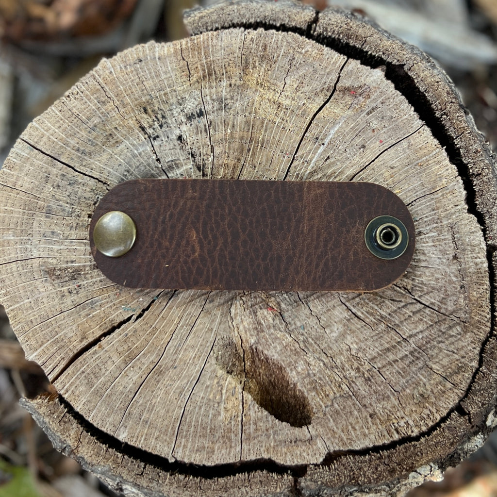 leather bandana slide in rustic brown