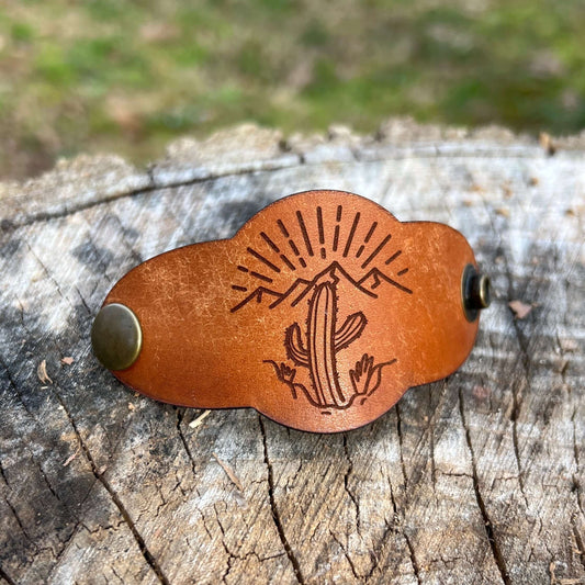 leather bandana slide in southwest rustic brown