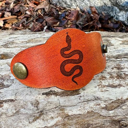 Bandana Slide - Antiqued Saddle Tan Leather - Snake