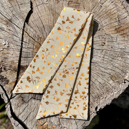 purse Scarf - Orange Metallic Leaves