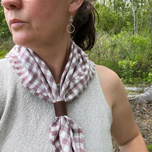 Bandana Scarf - Mauve Plaid