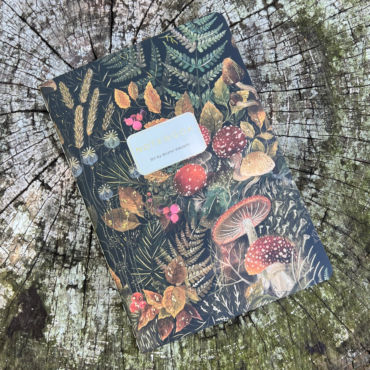 mushroom print notebook journal