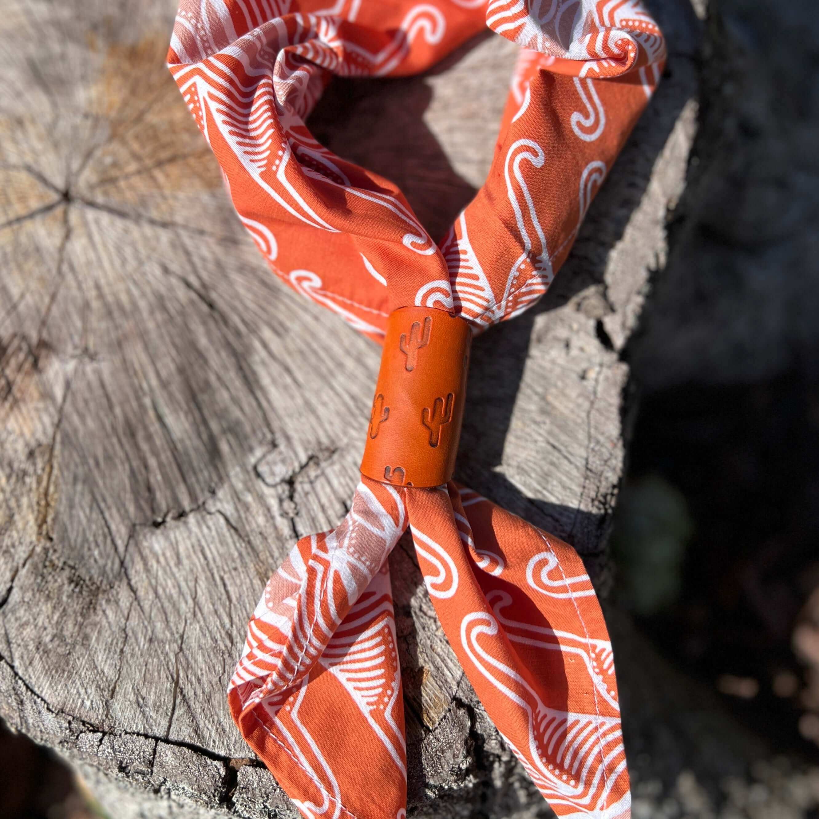 Cotton Batik Bandana - Orange and White – lindsaystreemdesigns