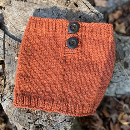 paprika orange knit cowl neck gaitor