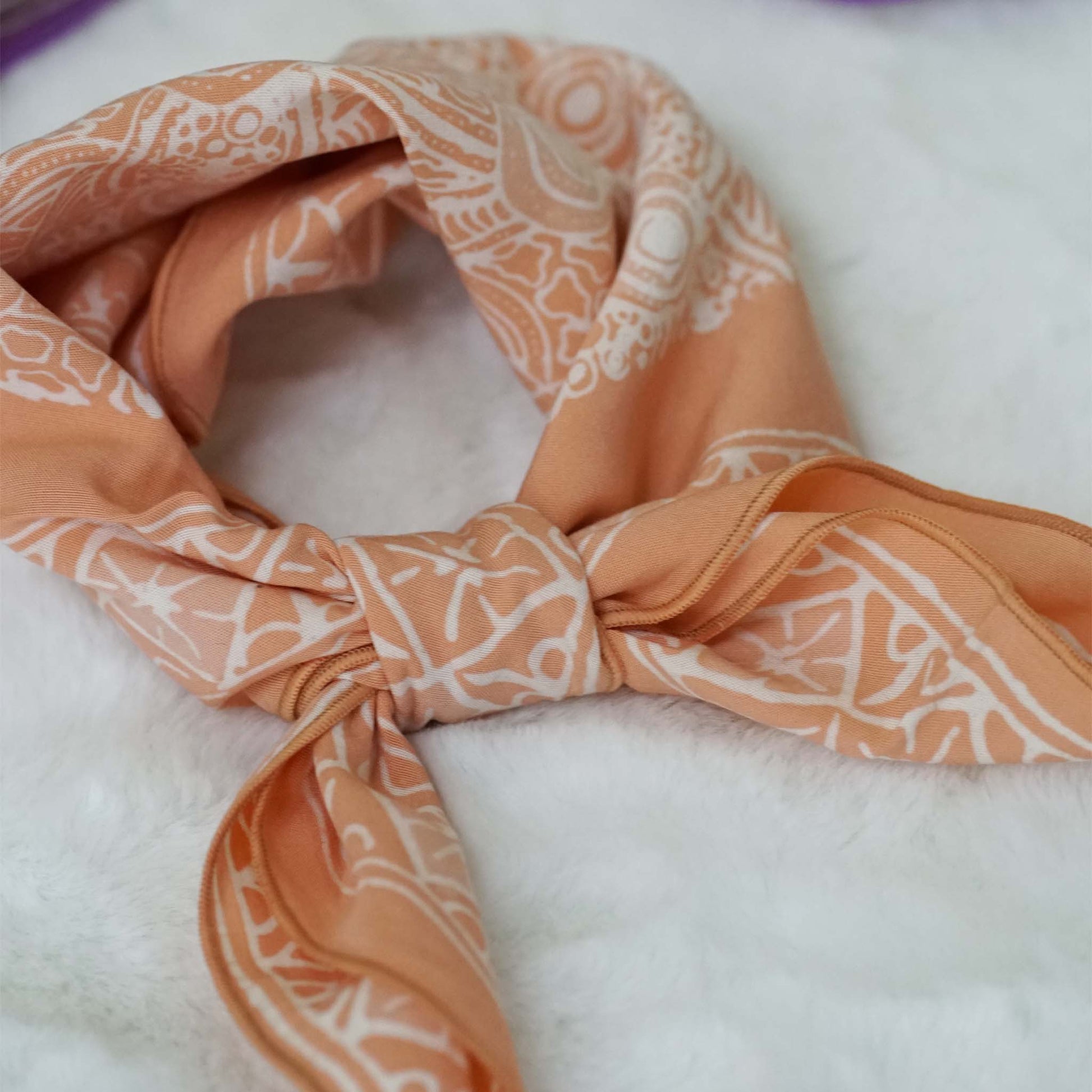 bandana scarf in peach floral print