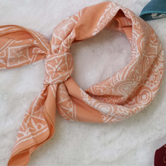 peachy pink batik cotton bandana