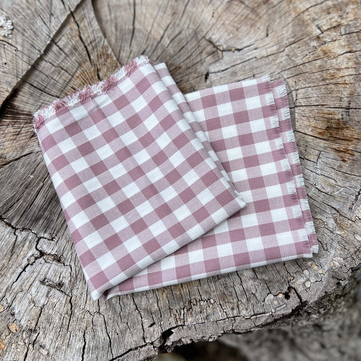 Bandana Scarf - Mauve Plaid
