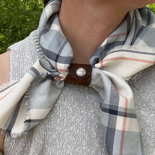 Bandana Scarf - Grey Plaid