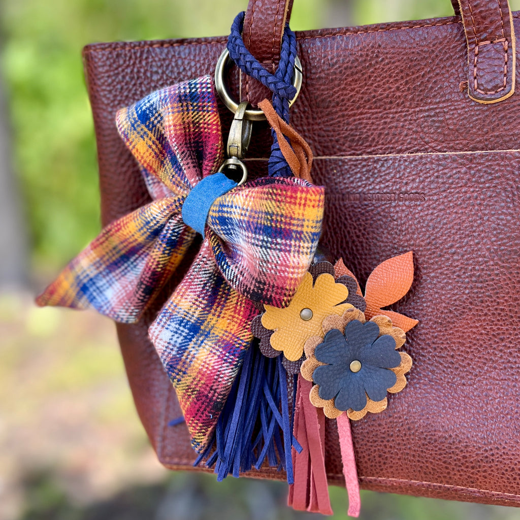 fall plaid flannel bow charm