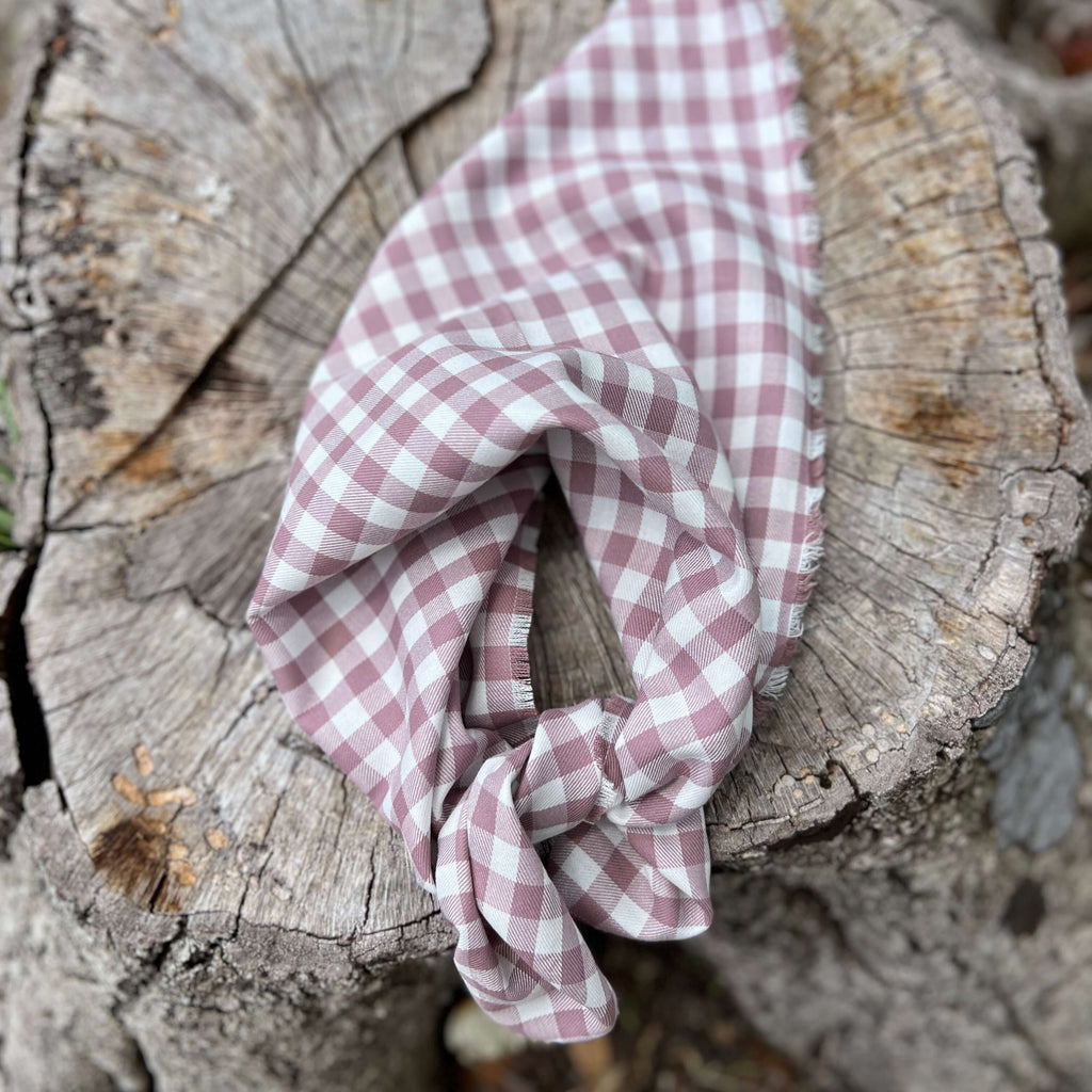 Bandana Scarf - Mauve Plaid