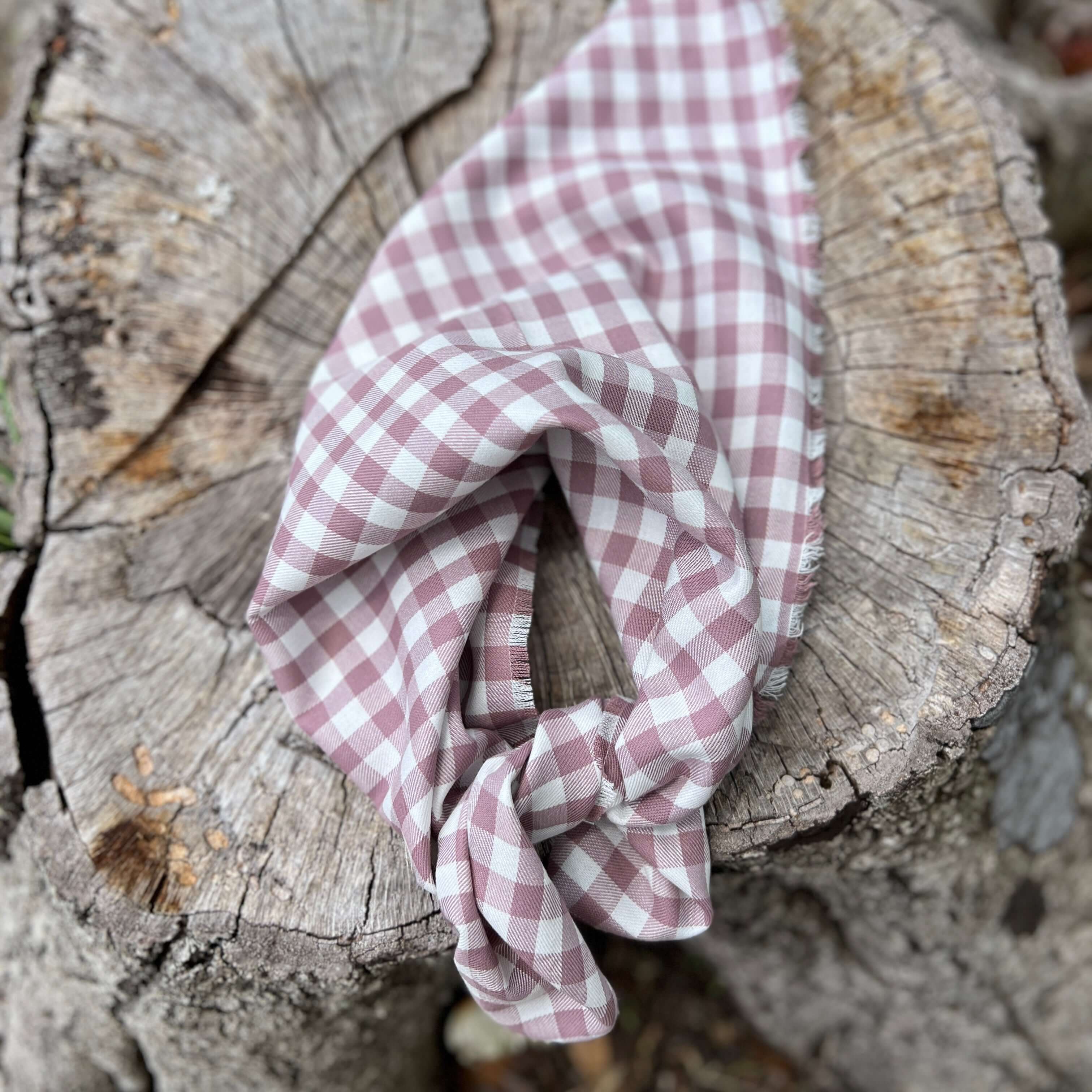 Bandana Scarf - Mauve Plaid