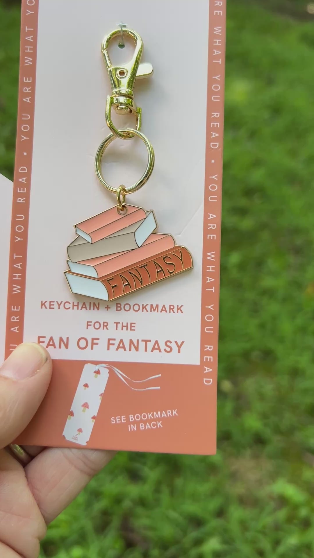 fantasy book lover keychain and bookmark gift set