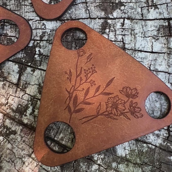 video of leather bandana slides in triangle shape