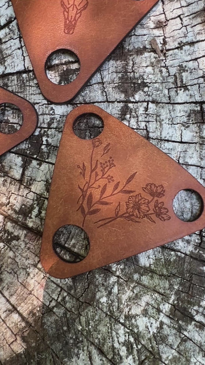 video of leather bandana slides in triangle shape