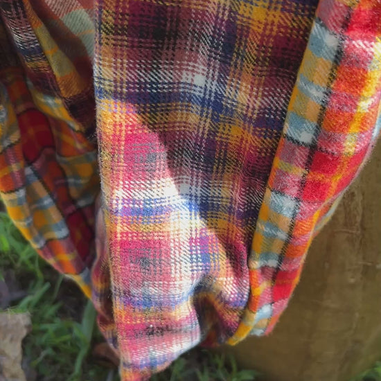 colorful fall flannel infinity scarf