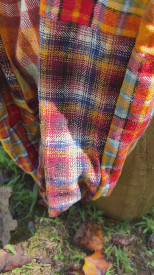 colorful fall flannel infinity scarf