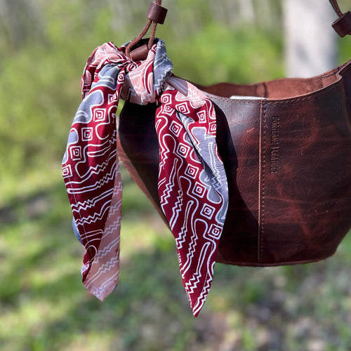 Batik Bandana Red White 100% Cotton Hand Stamped