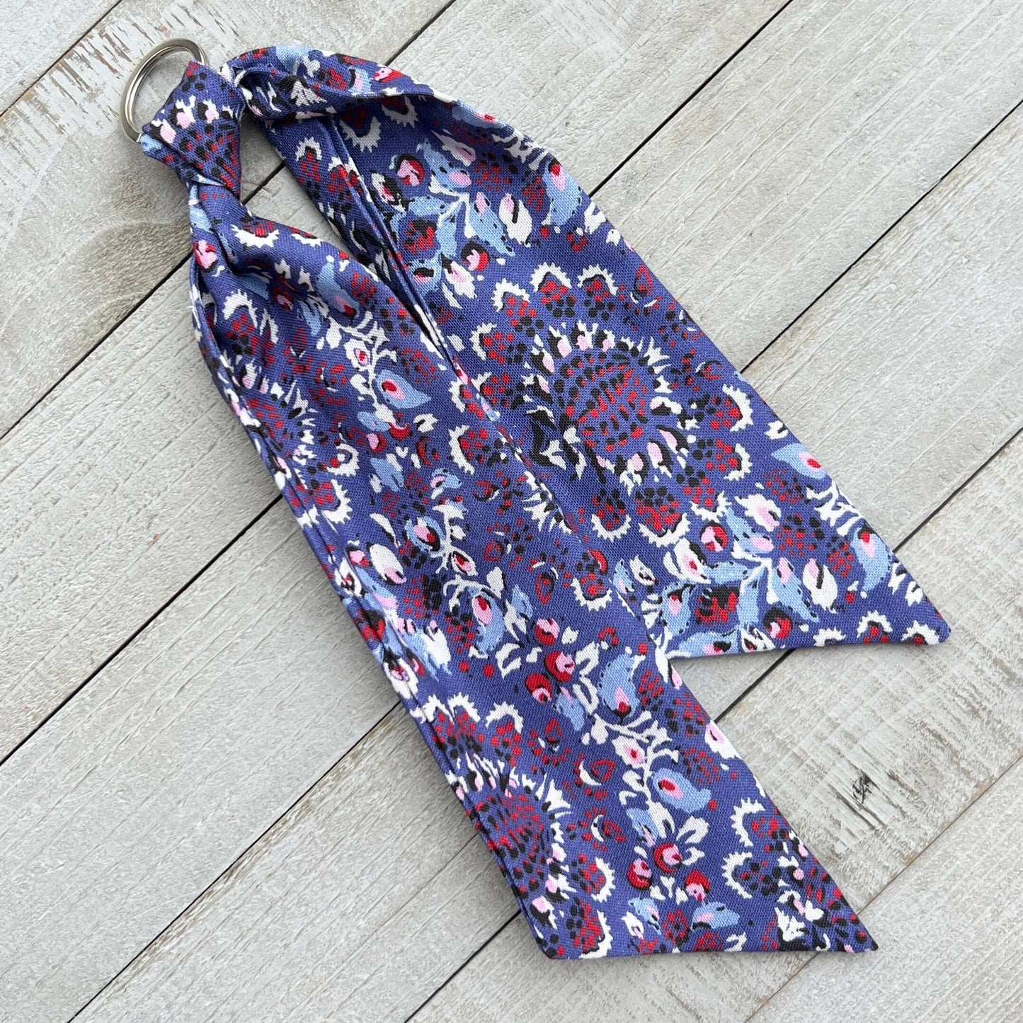 purse scarf key chain blue bandana
