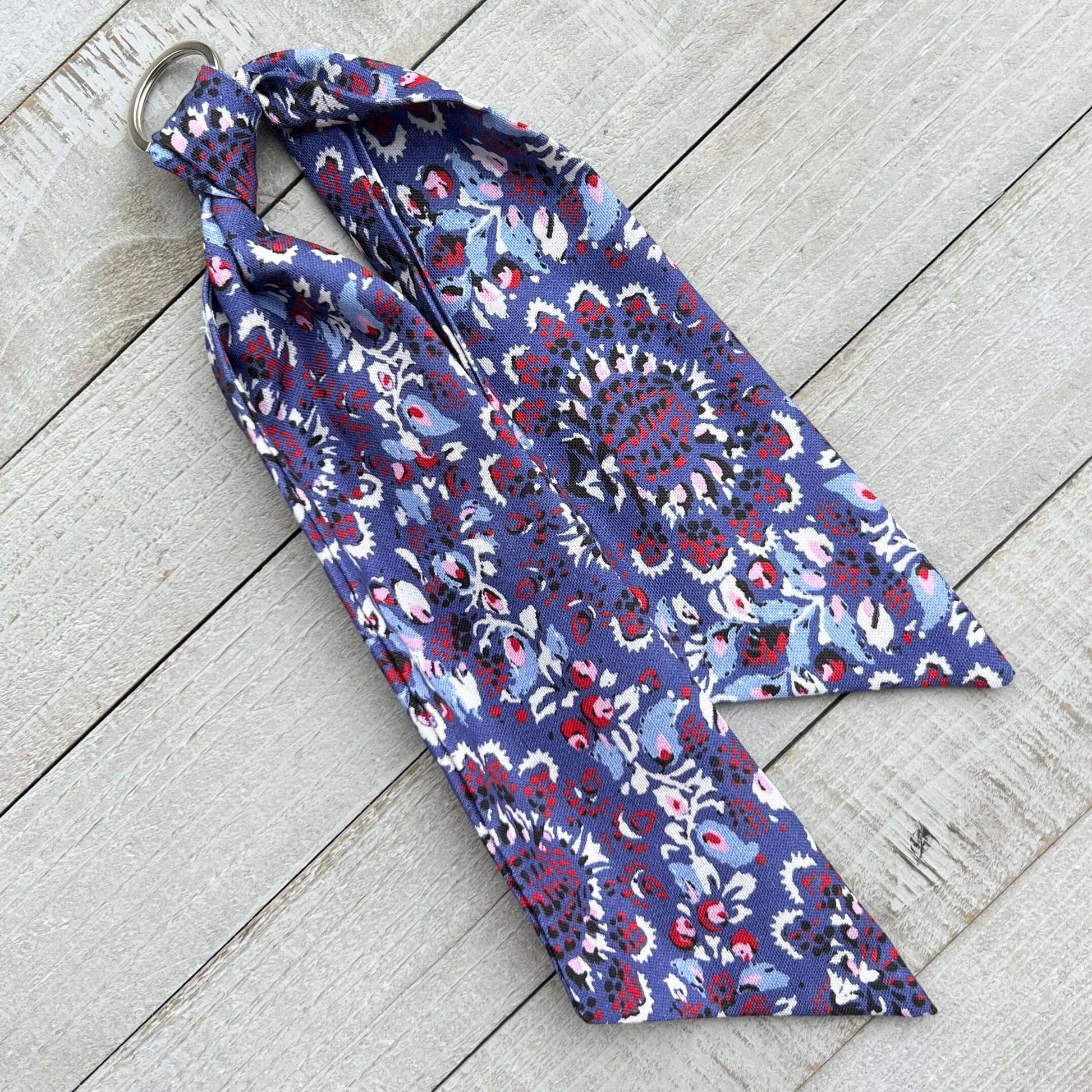 purse scarf key chain blue bandana