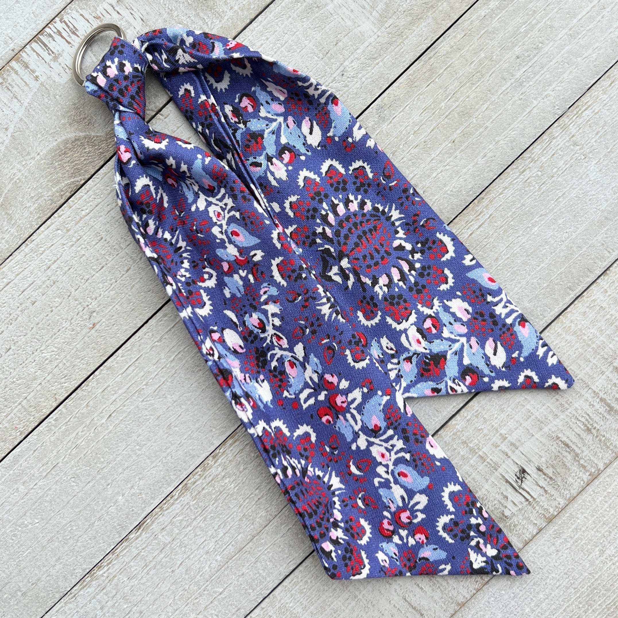 purse scarf key chain blue bandana