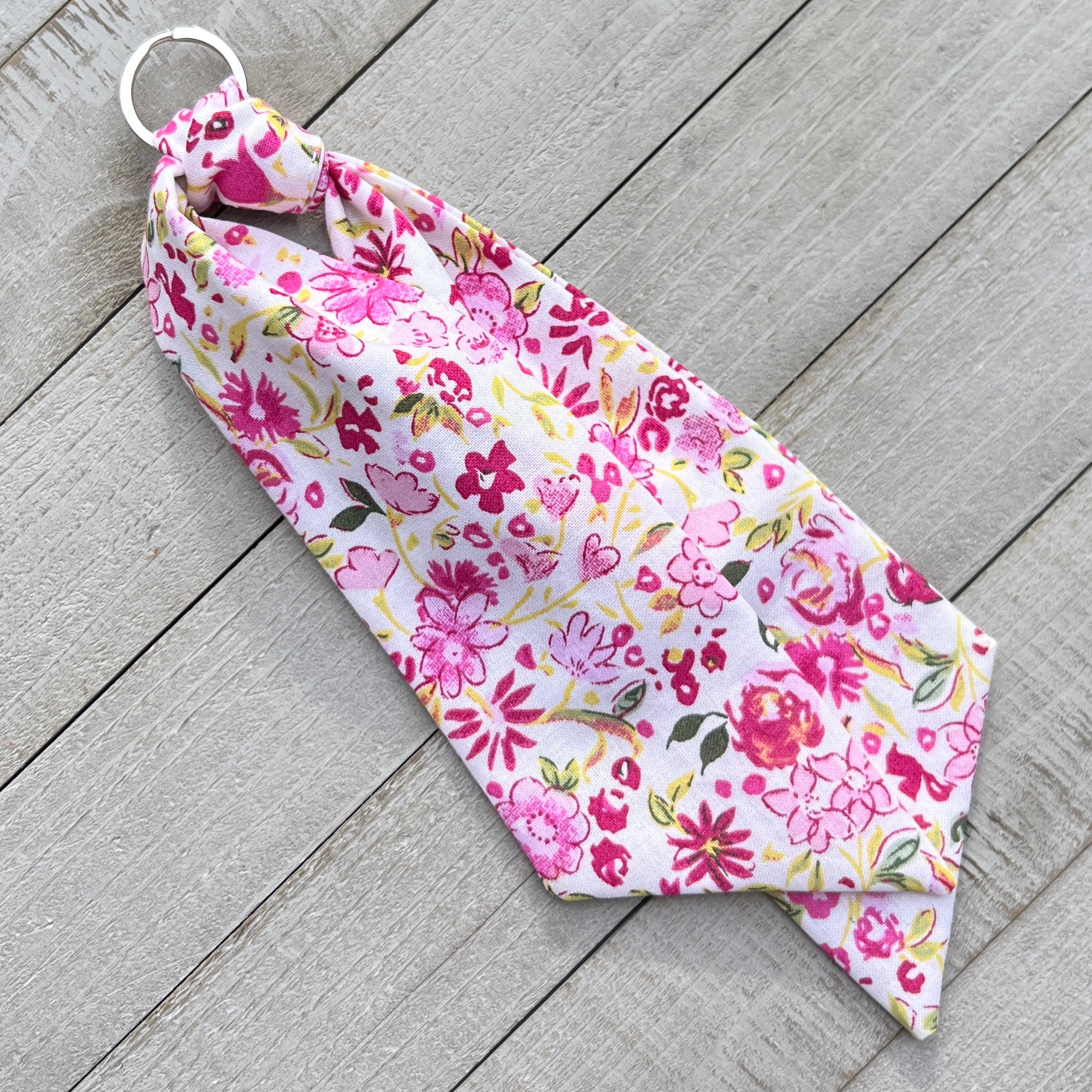 purse scarf key chain pink floral