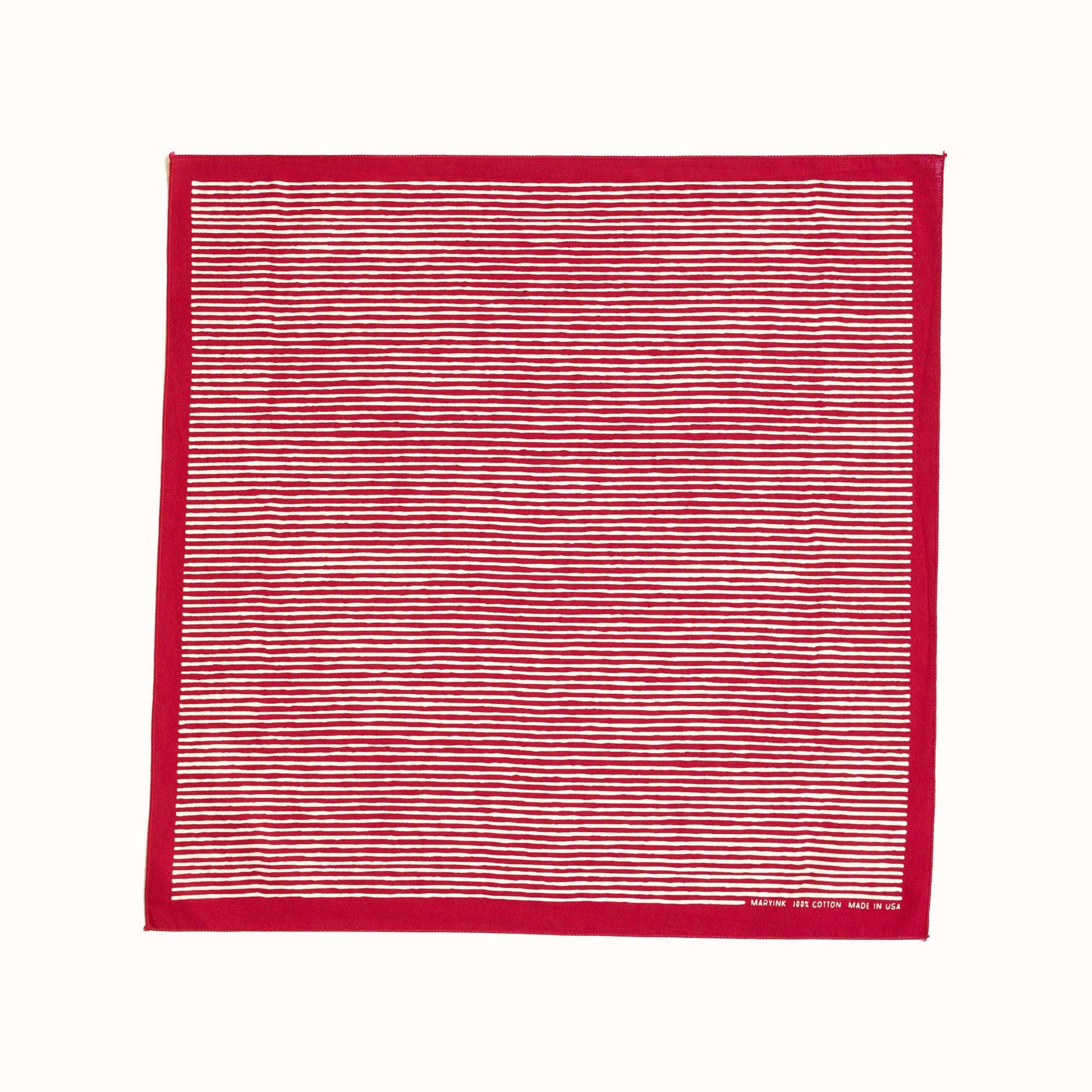 Red and white striped bandana on a white background