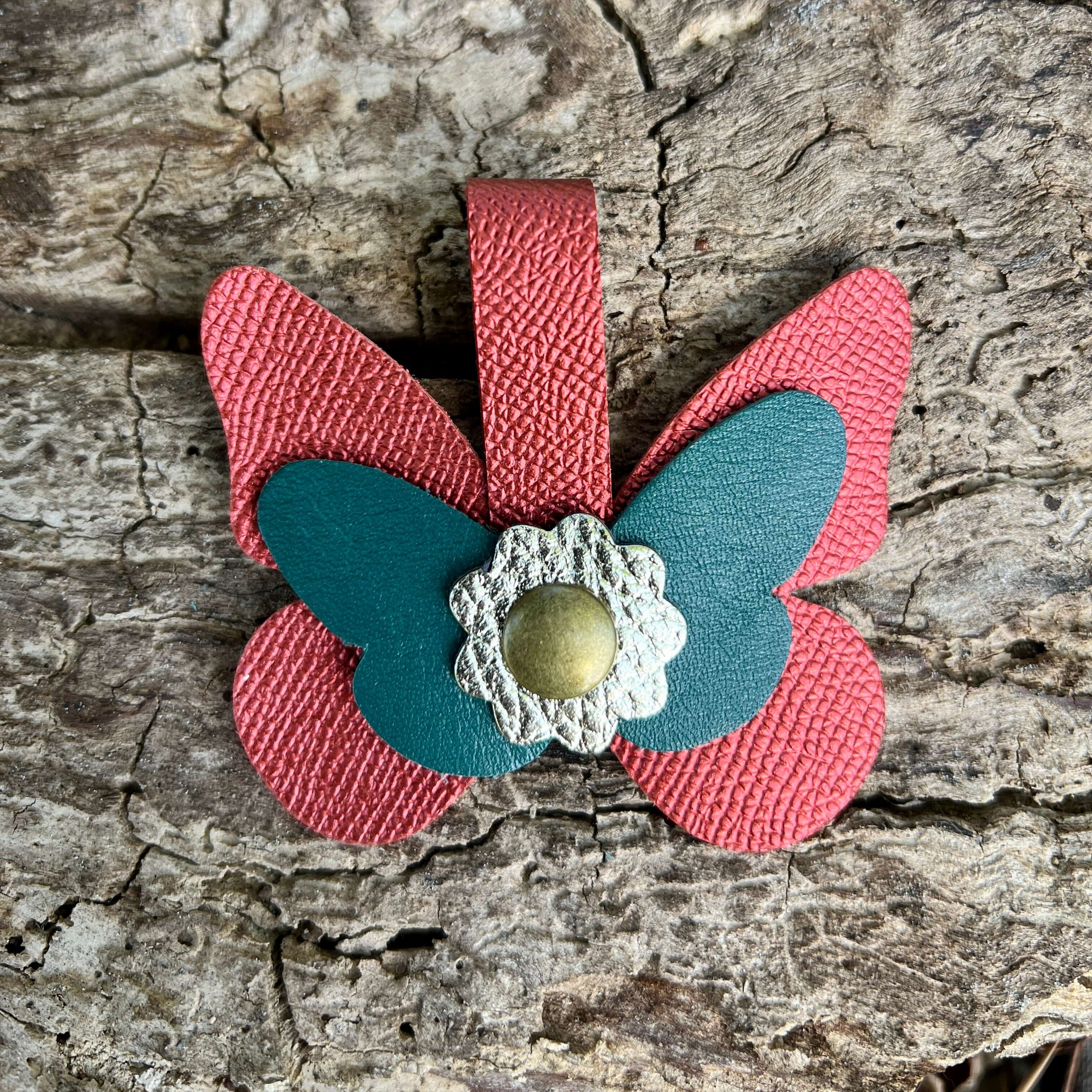 Christmas Butterfly Purse Charm - Snap on Bag Charm
