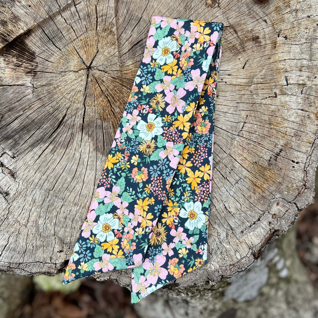 purse Scarf - Retro Floral Blue