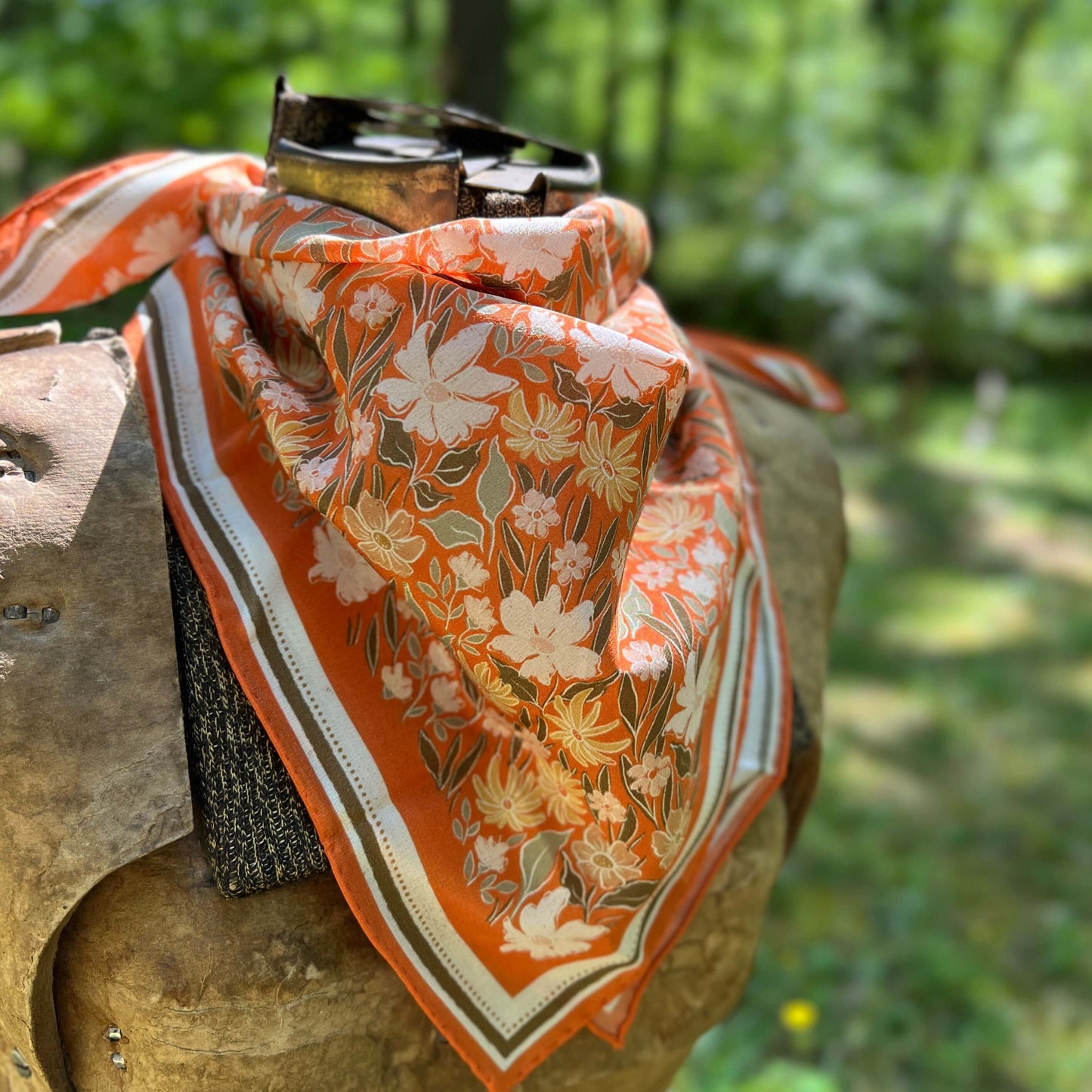 silk floral bandana scarf