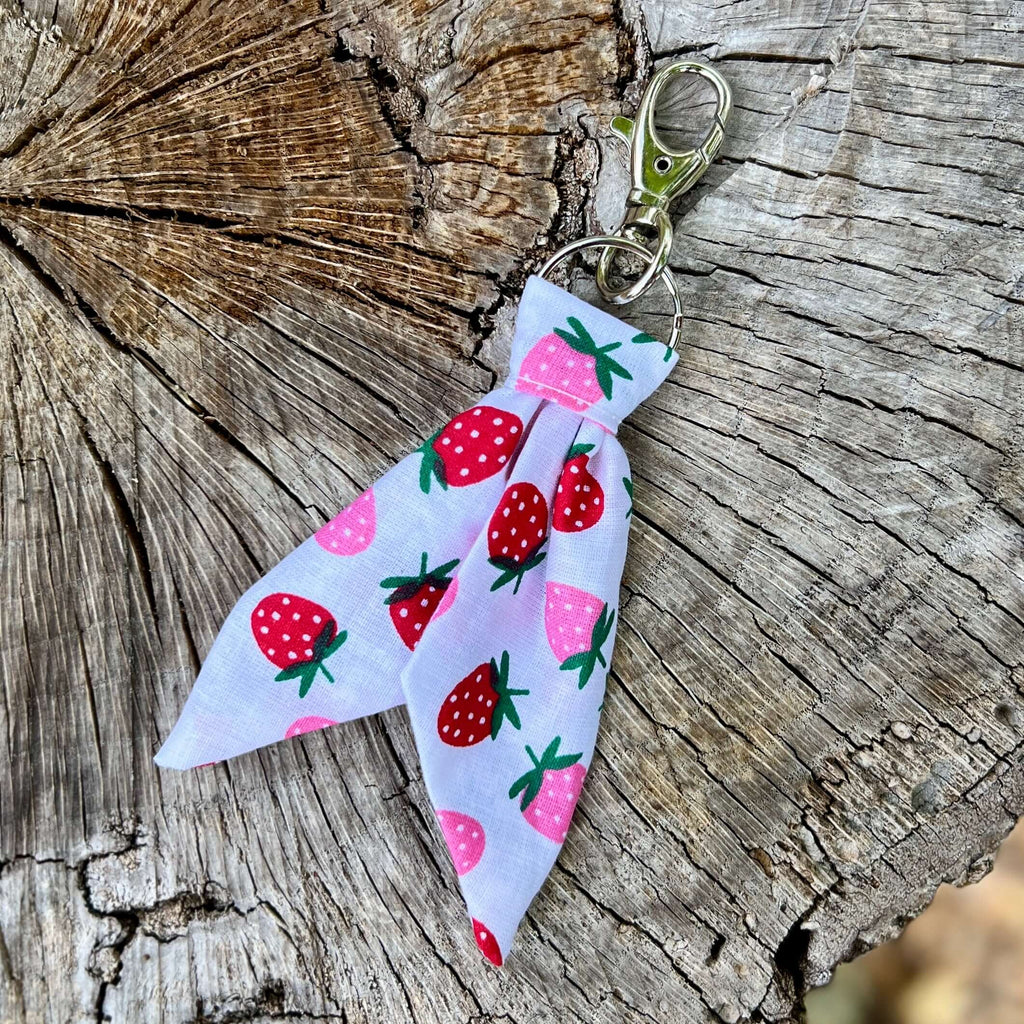 Purse Scarf Mini Key Chain - Strawberry