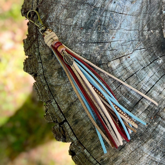 Southwestern Style Bag Charm, Gift for Girlfriend, Gift for Mom, Handbag Tassel, Purse Charm - 6" Tassel on Clip
